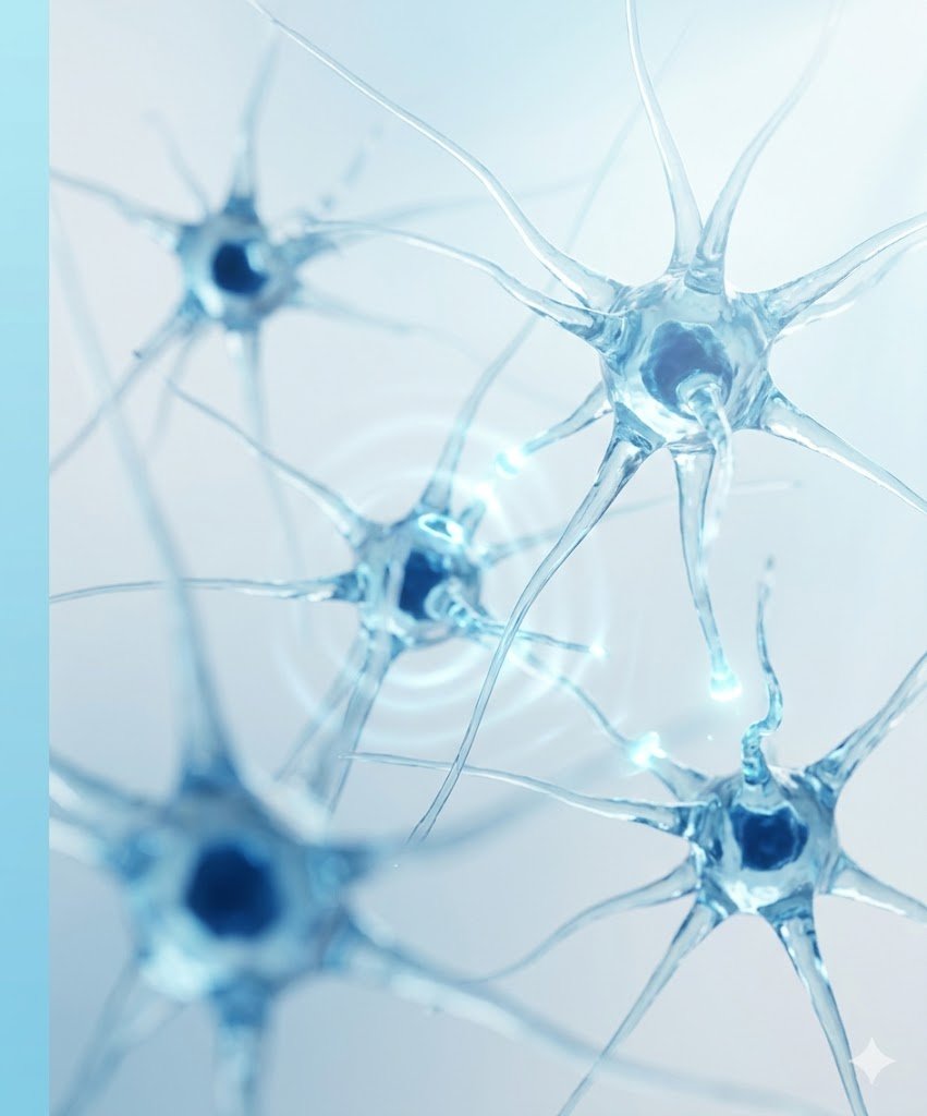 Artistic visualization of neural signaling activity at the cellular level — AGS research focus